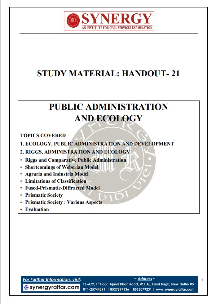 Pub. Administration & Ecology